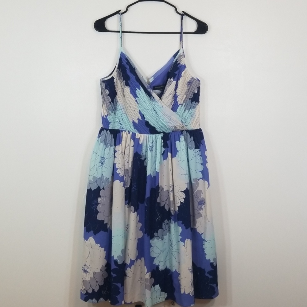 Banana Republic Blue Shades Floral Midi Dress NWT